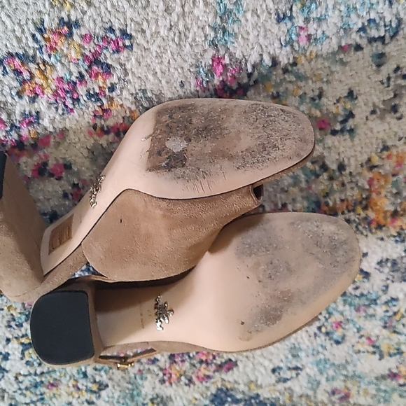 Prada Shield Suede Calzature Donna Camoscio Sling heels sz. 37/ 6.5 - Picture 15 of 16